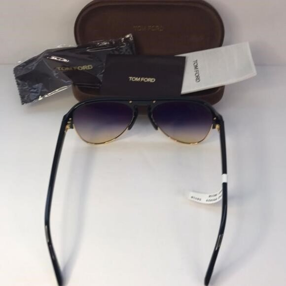 TOM FORD MARSHALL FT0929 01B Sunglasses Black Gold Frame Gray Gradient Lens 58mm - Picture 6 of 12